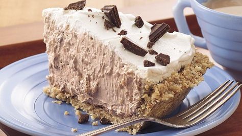 German Chocolate Cream Pie | Pillsbury - This very tall pie delivers subtle German chocolate flavor rich and deliciously. German Chocolate Pies, Chocolate Cream Pie Recipe, Cream Pies, Chocolate Cream Pie, Banoffee Pie, Coconut Pecan, Cream Pie Recipes, Best Pie, Chocolate Pie