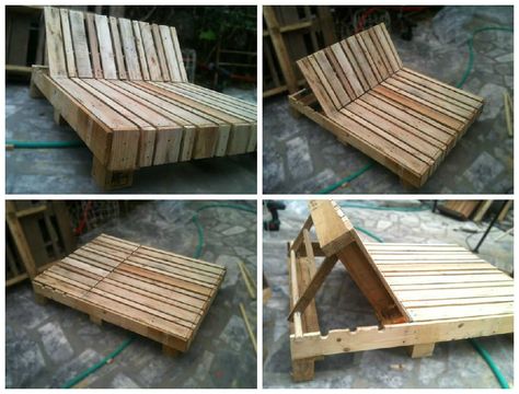 #Outdoor, #PalletChair, #PalletLounge, #RecyclingWoodPallets     Great double lounge chair made out of repurposed pallets. Pallet Lounge Chair, Pallet Lounger, Repurposed Pallets, Pallet Daybed, Pallet Lounge, Pallet Tv Stands, Pallet Walls, Pallet Garden Furniture, Pool Lounge Chairs