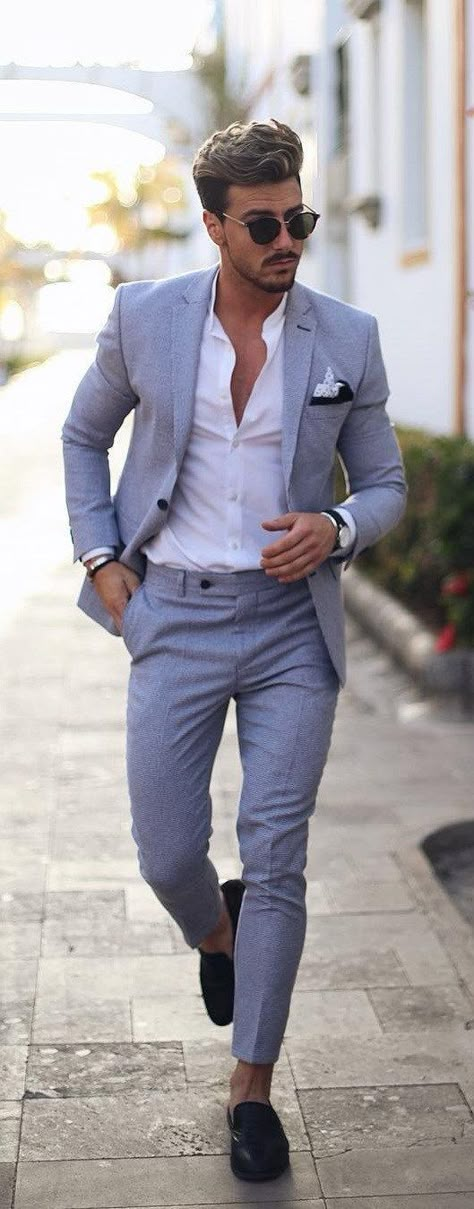 Summer Suits Ideas For Men To Style Summer Wedding Men, Summer Wedding Suits, Summer Suits Men, Mens Casual Suits, Men's Wedding Outfit, Man In A Suit, Mens Summer Outfits, Wedding Outfit Men, Successful Men