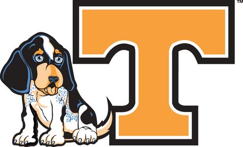 Tennessee Volunteers Misc Logo (2005) - Youth Mark - Mascot Smokey next to an… College Football Logos, Rocky Top Tennessee, Tennessee Volunteers Football, Tennessee Girls, Tn Vols, Bluetick Coonhound, Go Vols, Tennessee Football, Rocky Top