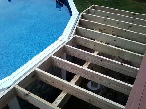 Decks Around Pools, Pool Deck Plans, Deck Framing, Swimming Pool Decks, Above Ground Pool Landscaping, Round Pool, Deck Designs Backyard, Casa Country, Above Ground Pool Decks