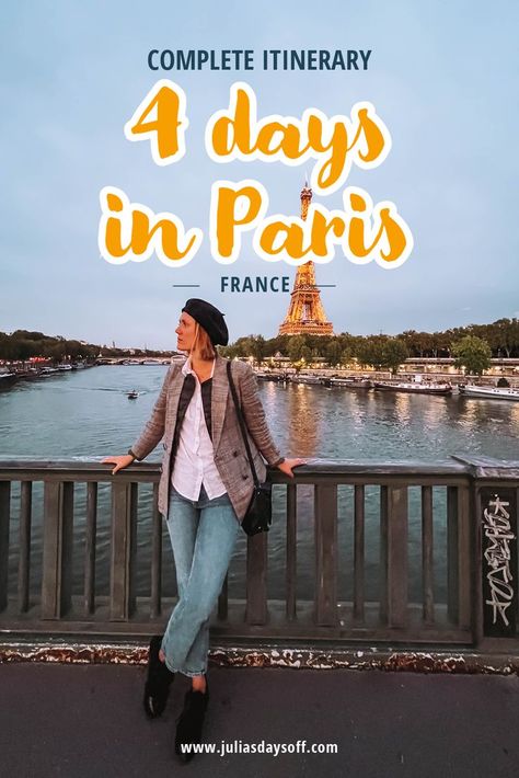 A woman standing in front of the Eiffel Tower 4 Days In Paris, Visiting Paris, Famous Cities, Paris Itinerary, Visit Paris, Paris Paris, Four Days, Paris City, City Travel