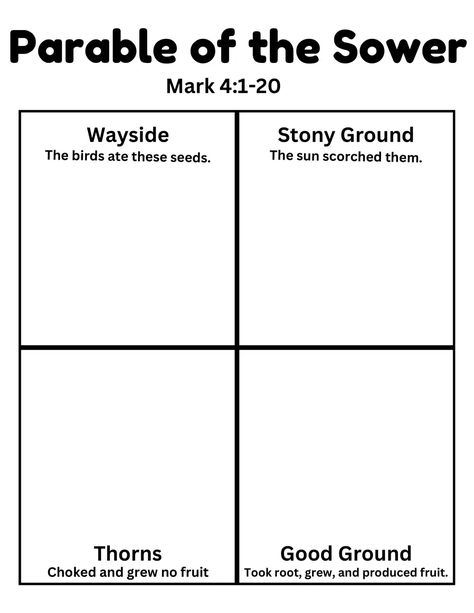 Printable PDF activity of the parable of the sower Sower Parable Craft, Parable Of The Sower Craft Preschool, The Sower Parable, Sower Parable Activities, Parable Of The Sower Craft, Parable Of The Sower Art, Parable Of The Sower For Kids Activities, Parable Of The Sower For Kids Crafts, Parable Of The Sower For Kids