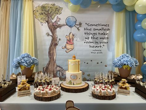 Winnie The Pooh Cake Table Ideas, Classic Pooh Dessert Table, Winnie The Pooh Desert Table, Winnie The Pooh Baby Shower Dessert Table, Winnie The Pooh Dessert Table Ideas, Winnie The Pooh Treat Table, Winnie The Pooh Dessert Table, Pregnancy Manifestation, Winnie Phoo