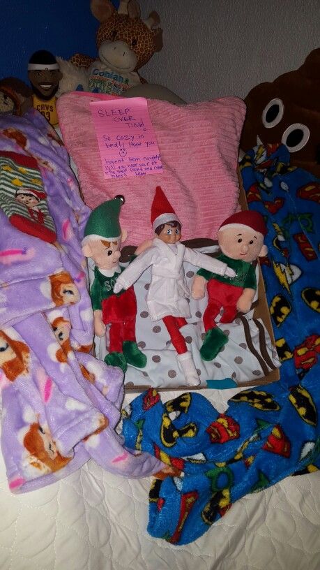 Elf on the Shelf has a sleepover! Left robes out for kids to wear too! On The Shelf, Elf On The Shelf, Laundry Clothes, Laundry Organization, Elf, For Kids, Shelves, Home Decor, Home Décor