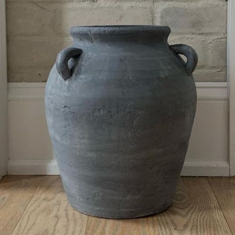 Black Vintage Decorative Vase for Home Décor, 12" Tall Handmade Terracotta Vase, Large Black Ceramic Vase Black Vase Centerpiece, Farmhouse Vase, Brown Coffee Table, Organic Kitchen, Artisan Pottery, Pottery Barn Inspired, Large Decor, Modern Pottery, Black Vase