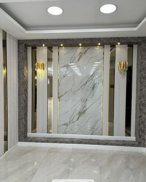 Sofa Background Wall Design, Marble Sheet Wall Design, Luxury Hall Design, Pvc Wall Panels Designs, Hall Background, Marble Sheet, Modern Wall Paneling, House Wall Design, Instagram Wall