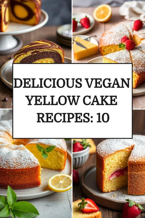 Vegan yellow cakes so good, you won't believe they're egg and dairy-free Yellow Cake Recipes, Vegan Yellow Cake, Yellow Cakes, Ube Recipes, Yellow Cake Recipe, Vanilla Ice Cream Recipe, Oh Honey, Vanilla Bean Ice Cream, Strawberry Filling