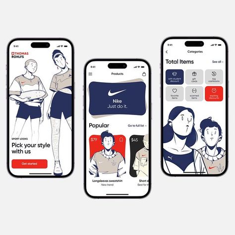 Hi there!  Meet the new mobile app concept. This one was designed using flat illustrations. Credits to @thomasrohlfs , the author of… | Instagram Creative App Design, Restaurant Website Design, Concept Inspiration, Ecommerce App, App Concept, Mobile App Design Inspiration, Fitness Outfits, App Design Inspiration, Mobile App Ui