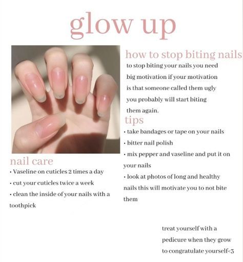 Tips For Long Healthy Nails, Healthy Nail Tips, Tips To Stop Biting Nails, Nail Glow Up, How To Take Care Of Your Nails, Healthy Nails Aesthetic, Wonyoungism Nails, How To Get Long Nails, Paris Story