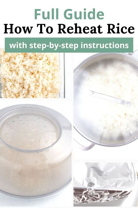 In this all-in-one guide on How to Reheat Rice, you'll find the best ways to warm up all kinds of rice recipes. Mastering these techniques can make weeknight dinners easier, cooking for a crowd simpler, and even help reduce kitchen waste. Freezing Cooked Rice, Reheat Rice, How To Reheat Rice, Rice In The Oven, Cilantro Lime Rice Recipe, Rice In The Microwave, Lime Rice Recipes, Rice On The Stove, Fluffy Rice