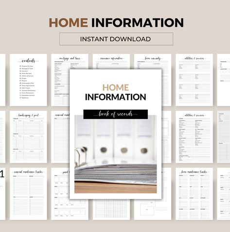 Household Inventory, Moving Printables, Landscaping Pool, Blank Templates, Inspiration Board Design, Home Management Binder, Household Planner, Home Management, Content Page