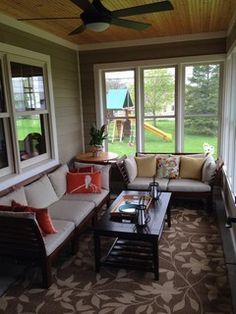 Porch Enclosures   #sunroomideasonabudget #floridaroom Ranch House Additions, Front Porch Remodel, Small Sunroom, 3 Season Porch, Three Season Porch, Basement Office, 3 Season Room, Balkon Decor, Three Season Room