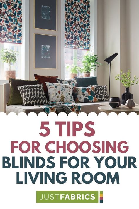 Struggling to choose the right blinds for your living room? We have a handy guide on how to pick the right blinds for your living room! If you are choosing between roman blinds and roller blinds we have advice to help you out and what will work best for your living room decor. Window blinds make a big impact and so we are here to help out with these living room ideas. #justfabrics Blinds With Curtains, How To Make Blinds, Roman Blinds Living Room, Faux Blinds, Blind Ideas, Dining Room Window Treatments, Dining Room Window, Big Cottages, Blinds Ideas