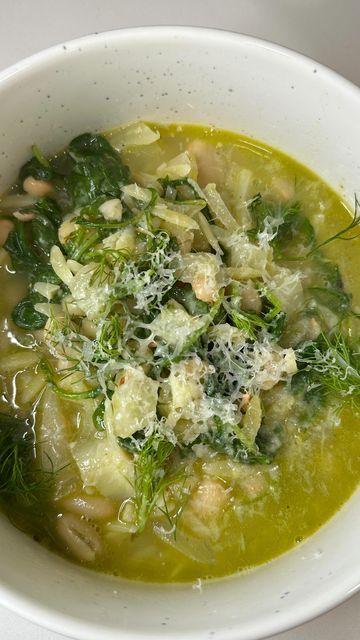 Carolyn on Instagram: "Fall Soup Series: Pesto Orzo White Bean Soup 🥣 Who wants to give this one a try?! It’s so comforting, especially on a cold day 🥶 Full recipe at carolbeecooks.com. Link in bio!" White Bean Orzo, Orzo Pesto, Pesto Orzo, Pesto Soup, Fall Soup, Northern Beans, Great Northern Beans, Homemade Pesto, Fall Soups