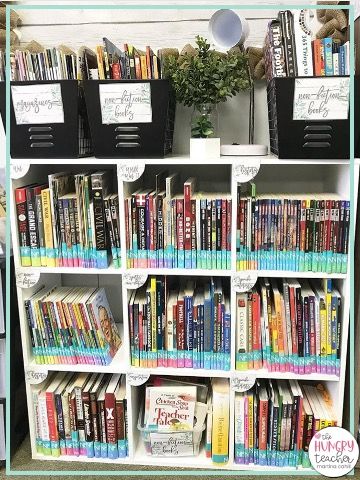 Middle School Classroom Setup, Reading Intervention Middle School, Middle School Classroom Library, Elementary Classroom Library, Middle School Reading Classroom, Classroom Setup Elementary, Reading Corner Classroom, Middle School Ela Classroom, Classroom Library Organization