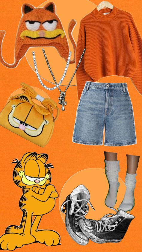 Garfield Costume Women, Characters Who Wear Black, Early 2000 Halloween Costume, Cool Last Minute Halloween Costumes, Costumes With Regular Clothes, Garfield Halloween Costume, Hispanic Halloween Costumes, Garfield Outfit, 2000 Halloween Costumes