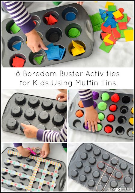 Boredom busters for kids using muffin tins from And Next Comes L Muffin Tin Activities, Quiet Bins, Quiet Boxes, Tot Trays, Boredom Busters For Kids, Funky Fingers, Cognitive Activities, Fun Educational Activities, Busy Boxes