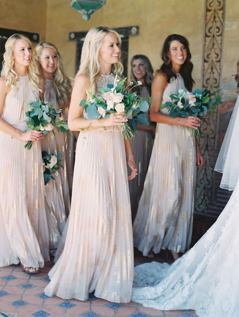 Metallic Bridesmaid Dresses, Bridesmaid Dresses Boho, Walk Down The Aisle, Boho Bridesmaid, Wedding Wishes, Bridesmaid Bouquet, Wedding Bridesmaids, Future Wedding, Getting Ready