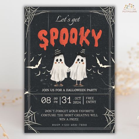 Editable Halloween Invitation Templates, Editable Party Invitations, Halloween Invites, Halloween Birthday Party, Spooky Invitations, Black by PrintPotpourri on Etsy Halloween Soup, Halloween Invites, Invitations Halloween, Halloween Chic, Halloween Party Invite, Halloween Birthday Invitations, Halloween Birthday Party, Halloween Invitation, Black Invitation