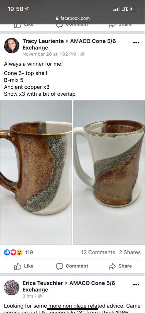 Amaco Glaze Layering Ancient Copper, Amaco And Mayco Glaze Combinations, Snow Glaze Combos, Amaco Snow Glaze Combinations, Potters Choice Glaze Combinations, Amaco Glaze Layering, Clay Glazing, Cup Inspiration, Glazing Pottery