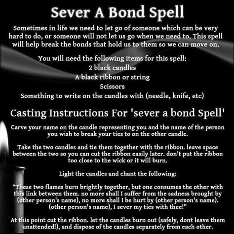 Break bonds spell. Witchcraft Spells For Beginners, Hoodoo Spells, Spells For Beginners, Wiccan Magic, Eclectic Witch, Magick Spells, Candle Magick, Wiccan Spell Book, Witchcraft Spell Books