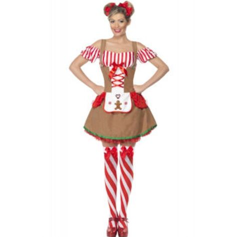 Gingerbread Woman Costume - Womens Costumes - Fancy Dress - Christmas Gingerbread Woman, Beer Girl Costume, Christmas Elf Costume, Xmas Costumes, Best Couples Costumes, Ladies Fancy Dress, Christmas Fancy Dress, Gingerbread Lady, Xmas Outfits