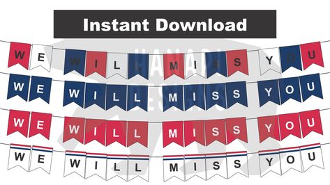 Excited to share the latest addition to my #etsy shop: Set of 4 "We Will Miss You" Banners | Instant Download | Going Away, Enlistment Party https://etsy.me/30CEaWF #papergoods #veteransday #red #white #blue #wewillmissyou #banner #digitaldownload #instantdownload Enlistment Party, Goodbye Party, Military Party, Will Miss You, Air Force Mom, Ill Miss You, Us Coast Guard, Veteran’s Day, Retirement Parties