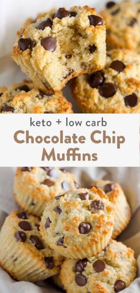 Keto Chocolate Chip Muffins, Keto Muffin Recipe, Dinner Recipes Healthy Low Carb, Low Carb Low Fat Recipes, Low Carb Muffins, Keto Chocolate Chips, Lost 100 Pounds, Best Low Carb Recipes, Recetas Keto