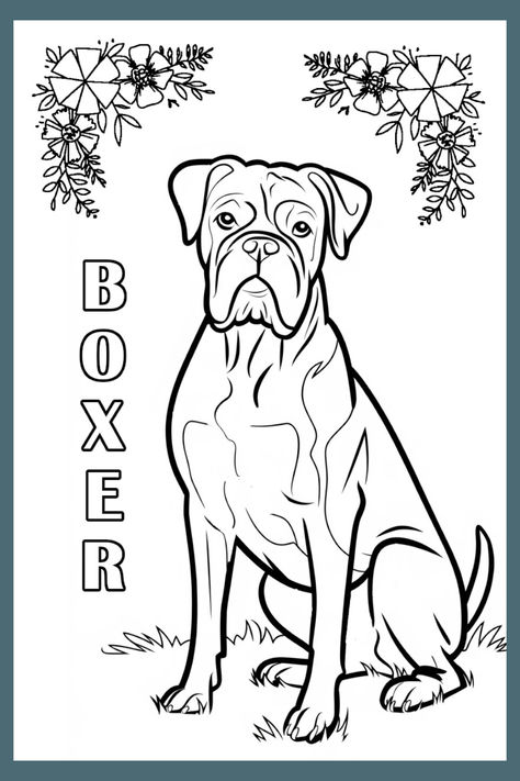 coloring-page-boxer-dog Boxer Dog Drawing, Boxer Dog Puppy, Dog Drawings, Dog Sketch, Dog Coloring Page, Dogs Puppy, Dog Drawing, Boxer Dogs, Art References