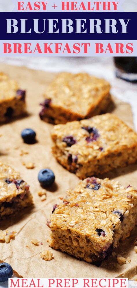 Clean Eating Blueberry Oatmeal Breakfast Bars (Vegan, Gluten-Free) If you’re looking for a healthy breakfast recipe to start your mornings and help you lose weight check out this simple breakfast idea you can make ahead and enjoy on the go! These clean eating blueberry oatmeal breakfast bars with banana are gluten-free, vegan, freezer-friendly and kid approved with no added sugar! #healthy #healthyfood #sugarfree #breakfast #healthybreakfast #under300calories #cleaneating #vegan Blueberry Oatmeal Breakfast Bars, Blueberry Breakfast Bars, Gluten Free Breakfast Bars, Breakfast Bars Healthy, Breakfast Bars Recipe, Bowl Of Oatmeal, Gluten Free Bars, Oatmeal Breakfast Bars, Muffins Healthy