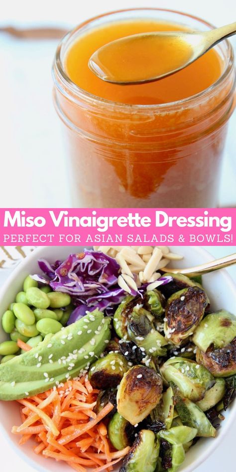 Red Pepper Miso Vinaigrette, Miso Paste Dressing, White Miso Salad Dressing, Miso Paste Salad Dressing, Ways To Use Miso Paste, Uses For Miso Paste, Sweet And Spicy Vinaigrette, Honey Miso Sauce, Miso Vinaigrette Recipe