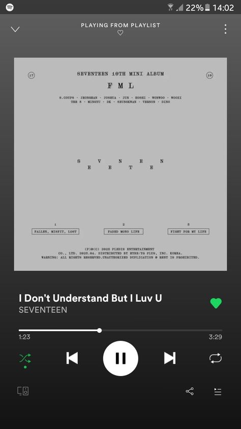 Seventeen 10th mini album 'FML' Seventeen spotify I Dont Understand But I Love You Spotify, Seventeen Fml Lyrics, Fml Album Svt, Seventeen I Dont Understand But I Luv U, I Don’t Understand But I Love You Seventeen, Seventeen Spotify, Fml Seventeen, Seventeen Music, Seventeen Pics