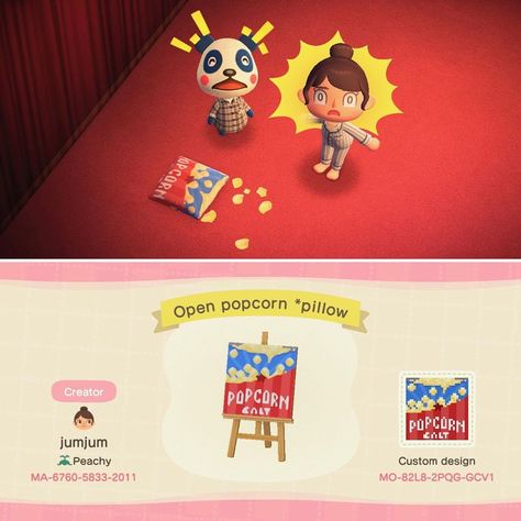 Popcorn Design, Animal Crossing Qr Codes, Amiibo Cards, Circus Design, Animal Crossing Qr Codes Clothes, New Animal Crossing, Animal Crossing Game, All About Animals, Animal Crossing Qr