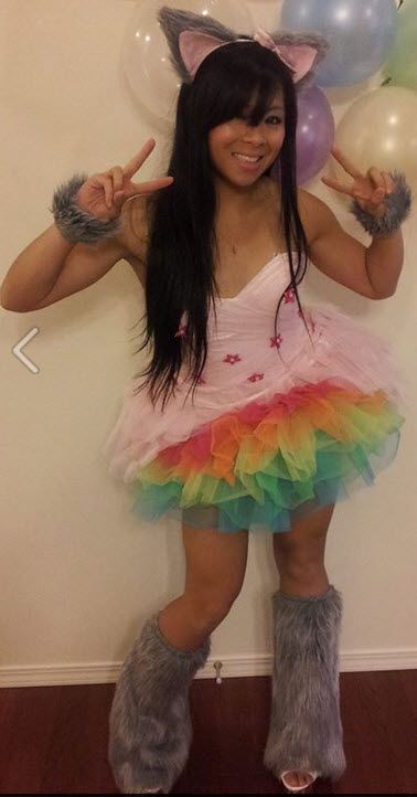 My Nyan Cat costume!  :3 Nyan Cat Halloween Costume, Cat Costume Outfit, Nyan Cat Clothes, Cat Costumes Women Aesthetic, Nyan Cat Outfit, Cat Costume Ideas For Women, Nyan Cat Cosplay, Scene Halloween Costume, Cat Halloween Costumes For Women