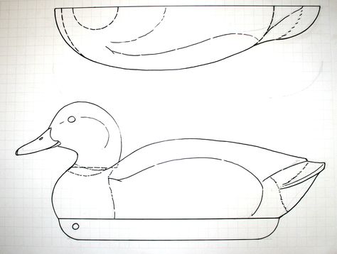 2. Here is a pattern for a more conventional gunner. Decoy Carving Ducks, Bird Carving Patterns, Decoy Carving, Duck Pictures, Wood Carving For Beginners, Carved Wood Sculpture, Bird Carving, Circle Template, Duck Decoys