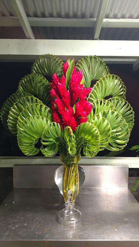 Palm Sunday Decorations Church Flower Arrangements, Palm Arrangements, Palm Sunday Decorations, Contemporary Flower Arrangements, Tropical Floral Arrangements, Tropical Flower Arrangements, Tulips Arrangement, Rose Flower Arrangements, Altar Flowers