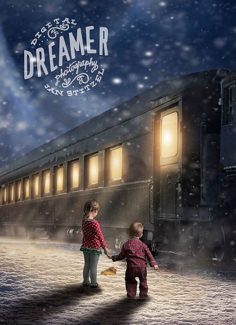 Polar Express Picture Ideas, Polar Express Photo Shoot, Winter Places, Polar Express Christmas Party, Polar Express Christmas, Train Pics, Winter Shoot, Themed Photography, Holiday Mini Session