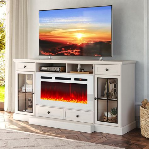 Electric fireplace tv stand