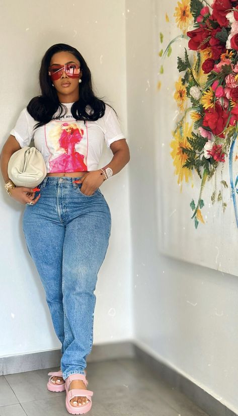 Jean On Jean Outfit Black Women, Chill Outfit Ideas Black Women, Date Night Outfit At Home, Happy Hour Outfit Black Women, Jean Outfit Black Women, Jean On Jean Outfit, Chill Outfit Ideas, Jean On Jean, Outfit At Home