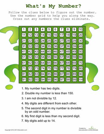 Guess My Number #3 Guess My Number Game Math, Guess My Number, Number Grid, Geometry Activities, Number Game, Natural Number, Math Strategies, Fun Worksheets, Number Games