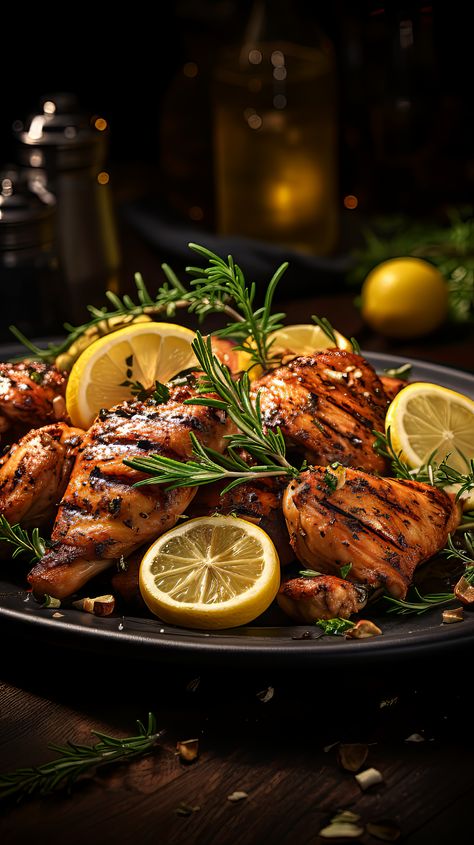 Grilled Lemon Herb Chicken Recipe with Instructions Grilled Lemon Herb Chicken, Lemon Thyme Chicken, Oregano Salt, Marinate Chicken, Grilled Lemon, Thyme Chicken, Lemon Herb Chicken, Chicken And Beef, Lemon Thyme