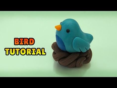 Clay Birds How To Make, Cocktail Bird, Bird Clay, Polymer Clay Bird, Clay Critters, Fondant Cake Tutorial, Make A Bird, Gingerbread Ideas, Easy Polymer Clay