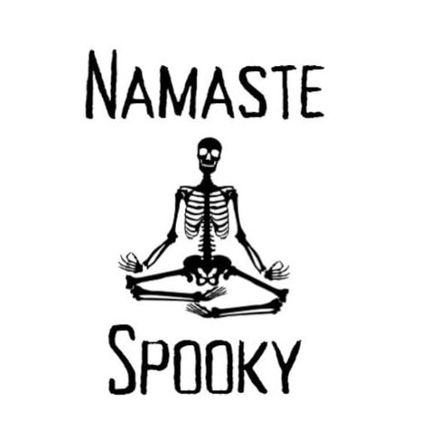 Namaste spooky svg download with yoga skeleton Spooky Yoga, Yoga Skeleton, Halloween Yoga, Skeleton Arm, Licensed Esthetician, Kids Shirts Design, Spooky Svg, Anytime Fitness, Birds Nest