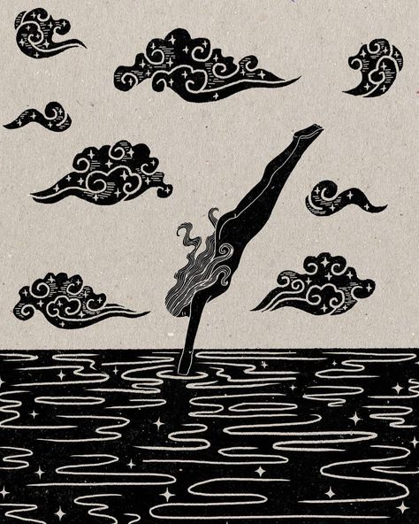 Chasing Waters Art (@chasing.waters.art) • Instagram-bilder og -videoer Illustrations Digital, Symbolic Art, Lino Art, The Human Experience, Life Nature, Human Art, Art Instagram, Lino Print, Linocut Prints