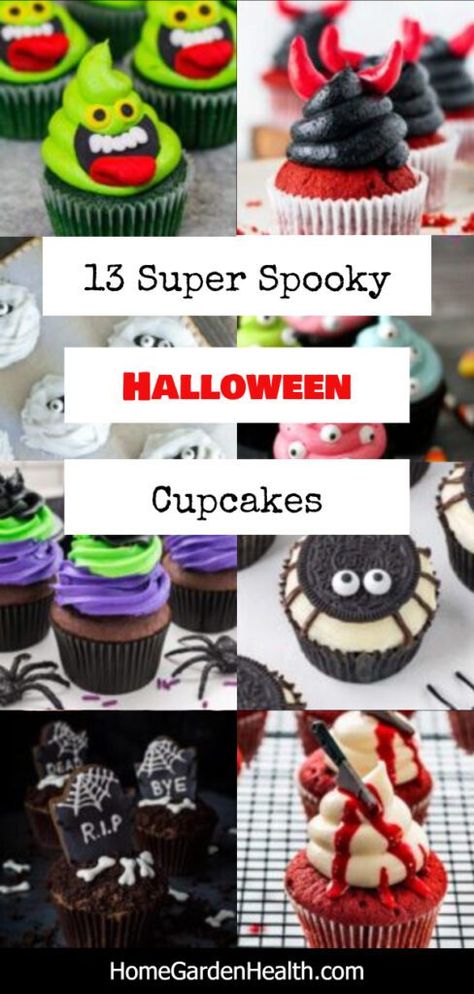 13 Super Spooky Halloween Cupcakes to make your Halloween a memorable one! Scary Halloween Cupcakes, Spider Cupcakes Halloween, Easy Cupcakes Decoration, Halloween Food Crafts, Witch Cupcakes, Spider Cupcakes, Soda Floats, Ghost Cupcakes, Lime Cupcakes