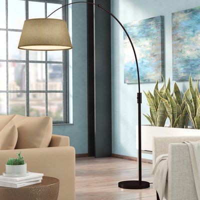 Brayden Studio Westlake 82" Arched Floor Lamp Bow Large Arc Overreach Floor Lamp, Arched Floor Lamps, Overhang Floor Lamp, Arc Floor Lamps Living Room, Overarching Floor Lamp, Tall Floor Lamp, Curved Floor Lamp, Lamps Black, Arch Lamp