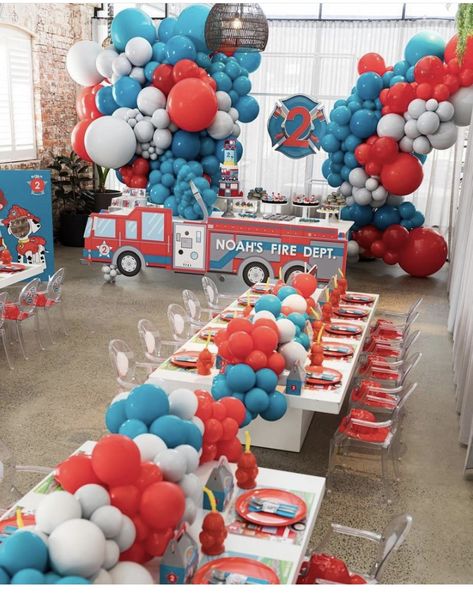 Fireman Sam Birthday Party, Fireman Decor, Fireman Party, Firetruck Birthday Party, Fire Truck Party, Fireman Birthday, Firefighter Party, Firefighter Birthday, Firetruck Birthday