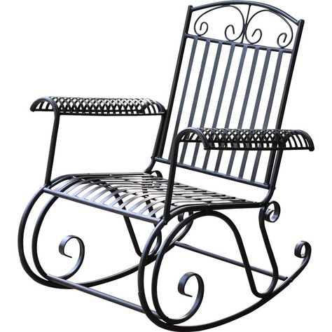 Snowberry Iron Outdoor Porch Rocking Chair Porch Rocking Chair, Teak Rocking Chair, Cheap Office Chairs, Iron Patio Furniture, Pedicure Chairs For Sale, Teak Patio Furniture, Rocking Chair Porch, Black Patio, Porch Rocker