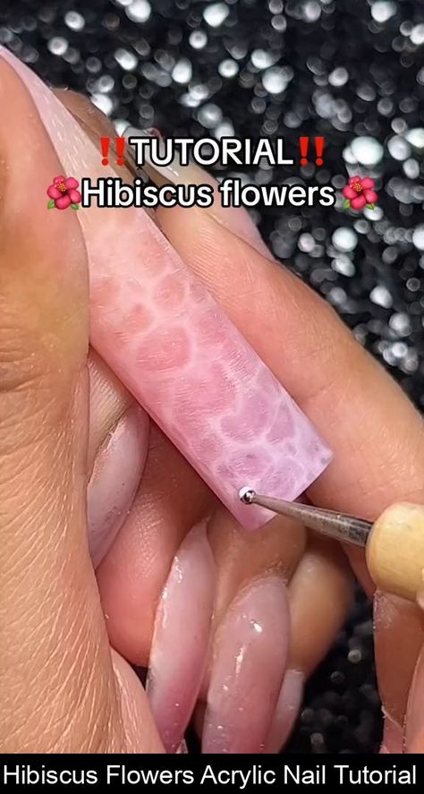 Hibiscus Flowers Acrylic Nail Tutorial #long #nails Fall Short Nail Designs, Acrylic Nail Tutorial, Summer Hibiscus, Red Summer Nails, Flowers Acrylic, Elegant Nail Art, Summer Toe Nails, Cherry Nails, Nail Tutorial